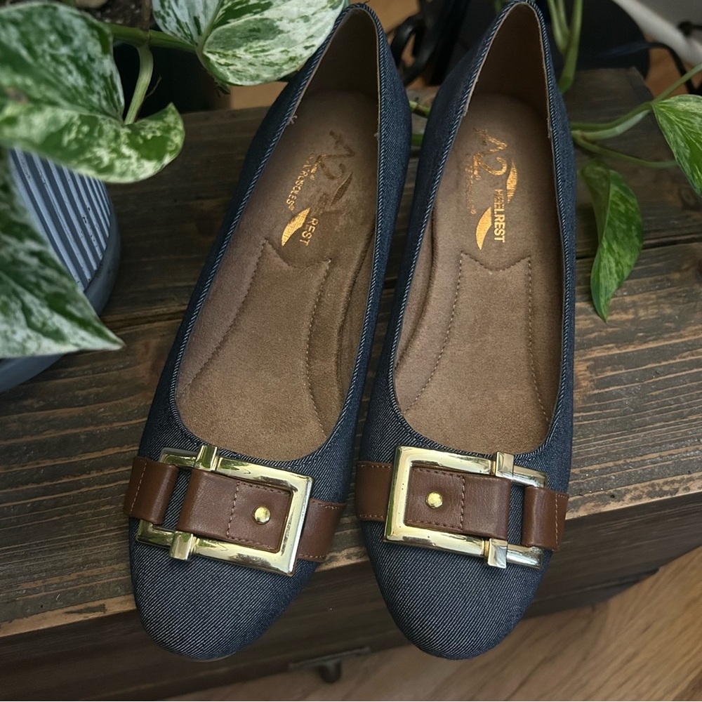 Aerosols Heelrest Denim Slip-on Heels